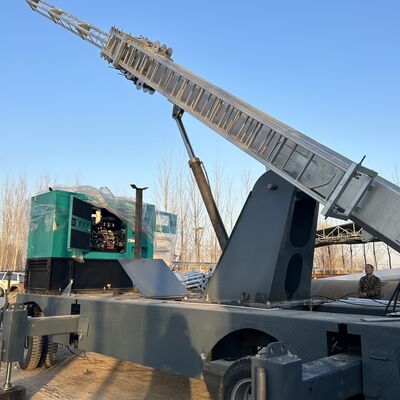 একক টেলিস্কোপিক টাওয়ার 15-25M গ্যালভানাইজড স্টিল ট্রাক মাউন্ট যোগাযোগ অ্যান্টেনা 40M/S বায়ুরোধী আইএসও সার্টিফাইড