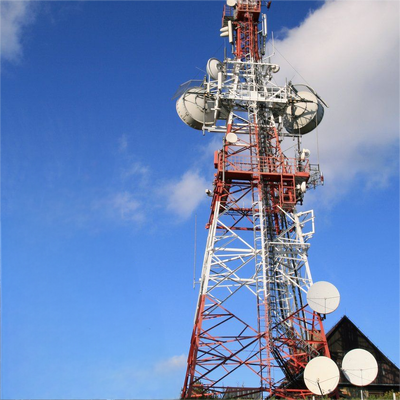 ই-কমার্স ইন্ডাস্ট্রিয়াল পার্ক 5G এর জন্য 20M 30M 45M হট ডিপ গ্যালভানাইজড 4 লেগড অ্যাঙ্গেল স্টিল টাওয়ার