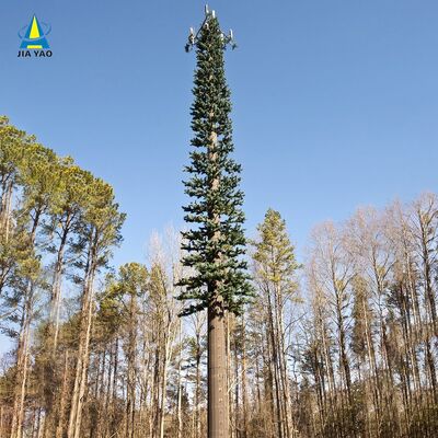 ল্যান্ডস্কেপ এরিয়া 5G নেটওয়ার্ক সাইট Q345B গ্যালভানাইজডের জন্য ক্যামোফ্লাজড লিফেজ এবং লুকানো অ্যান্টেনা সিস্টেম সহ মজবুত বায়োনিক পাইন ট্রি টাওয়ার