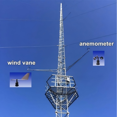Hot Dip Galvanized Wind Measurement Tower Anemometer Mast Lattice Steel Tower for Wind Farm Assessment