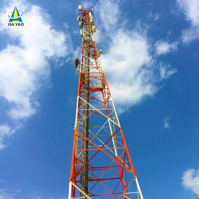 45m Four Legged Angular Lattice Telecommunication Tower Hot Dip Galvanized ASTM A36 A572 Gr50 Steel for Remote GSM Signal
