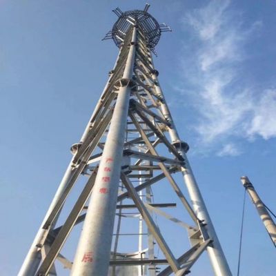 10 - 60M গ্যালভানাইজড টিউবুলার স্টিল টাওয়ার ওয়াইফাই সিগন্যাল বিটিএস টেলিভিশন 3 লেগড টিউবুলার স্টিল টাওয়ার
