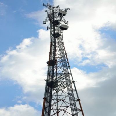 10 - 60M গ্যালভানাইজড টিউবুলার স্টিল টাওয়ার ওয়াইফাই সিগন্যাল বিটিএস টেলিভিশন 3 লেগড টিউবুলার স্টিল টাওয়ার