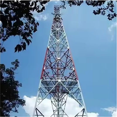 ২৮-৫০ এম অ্যান্টেনা ৩ লেগ গ্যালভানাইজড স্টিল ল্যাটিস টাওয়ার টেলিকম টিউব কৌণিক মোবাইল যোগাযোগ টাওয়ার