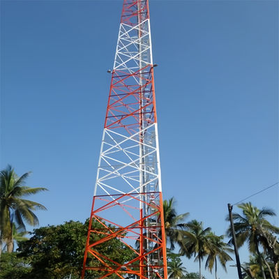 40 মিটার আশ্রয় টেলিযোগাযোগ টাওয়ার 3 পা কোণযুক্ত ইস্পাত টিউব টাওয়ার