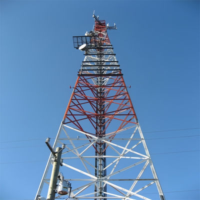 3 পায়ে কোণাকার ইস্পাত টাওয়ার 20M -65 M মাস্ট পাইলন লোহা টেলিযোগাযোগ কোণাকার টাওয়ার