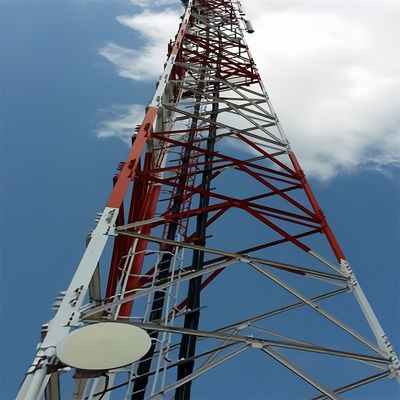 3 পায়ে কোণাকার ইস্পাত টাওয়ার 20M -65 M মাস্ট পাইলন লোহা টেলিযোগাযোগ কোণাকার টাওয়ার