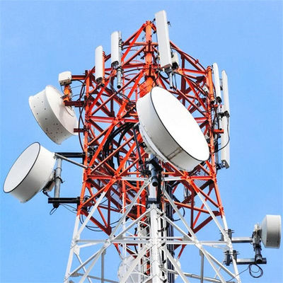 4 লেগ গ্রিজ গ্যালভানাইজড এঙ্গেল স্টিল টাওয়ার 50M সেল টেলিযোগাযোগ মাস্ট এঙ্গেল