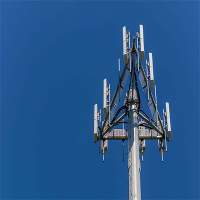 OEM গ্যালভানাইজড স্ব-সমর্থন একক অ্যান্টেনা টাওয়ার মাস্ট জিএসএম 5 জি যোগাযোগ টিউব টাওয়ার মস্ত