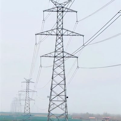 35 কেভি ডাবল সার্কিট পাইলন পাওয়ার বৈদ্যুতিক ট্রান্সমিশন টাওয়ার গ্যালভানাইজড স্টিল ধাতব একক টাওয়ার