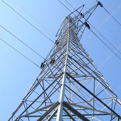 35 কেভি ডাবল সার্কিট পাইলন পাওয়ার বৈদ্যুতিক ট্রান্সমিশন টাওয়ার গ্যালভানাইজড স্টিল ধাতব একক টাওয়ার