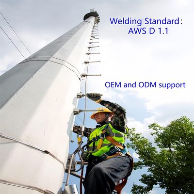 Single Tube Monopole Tower Carbon Steel 25m LTE Network Rural Areas Weatherproof