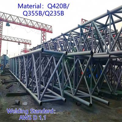 তিন টিউব টেলিকম টাওয়ার কার্বন ইস্পাত ৩৩ মিটার এলটিই সংকেত গ্রামীণ এলাকা বায়ু প্রতিরোধী