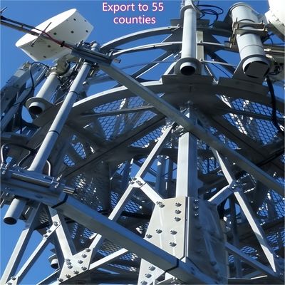 3 পায়ে কোণযুক্ত ইস্পাত টাওয়ার যোগাযোগ টাওয়ার Q355 ইস্পাত 28m মোবাইল নেটওয়ার্ক বায়ু প্রতিরোধী উপকূলীয় অঞ্চল