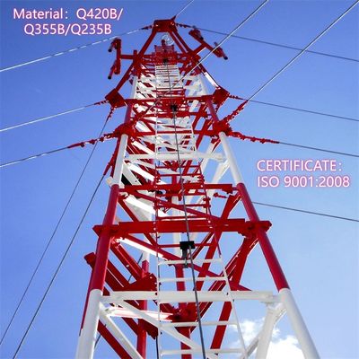 গাই রোপ সেল টাওয়ার উচ্চ শক্তি স্টিল 35 মি মোবাইল নেটওয়ার্ক শহরতলির এলাকা বায়ু প্রতিরোধী