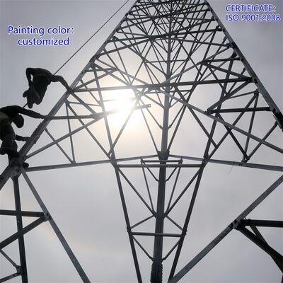 স্বয়ংসমর্থন গ্যালভানাইজড কৌণিক ইস্পাত 3 পা টাওয়ার