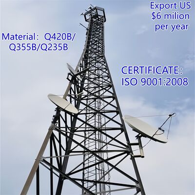 5 10 15 20 25 30 এম স্ব-সমর্থন গ্যালভানাইজড কৌণিক ইস্পাত 3 লেগড টাওয়ার