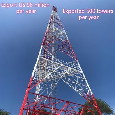 5 10 15 20 25 30 এম স্ব-সমর্থন গ্যালভানাইজড কৌণিক ইস্পাত 3 লেগড টাওয়ার