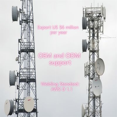 60M 3-Tube Customized 3 Leg Galvanized Steel Self Supporting Wifi Gsm Microwave Telecom Base Station Tower
