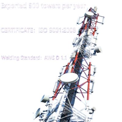 3 পা টিউবুলার সিমলেস স্টিল 20 30 40M গ্যালভানাইজড 5 জি জিএসএম সিডিএমএ আইএসপি টেলিকম টাওয়ার