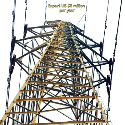 টেকসই গ্যালভানাইজড স্টিল পাওয়ার ট্রান্সমিশন টাওয়ার 66KV 132KV মাল্টি সার্কিট বৈদ্যুতিক গ্রিড মাস্ট