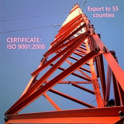 30 এম 55 এম 85 এম গায়েড ওয়্যার 3 লেগ গ্যালভানাইজড ল্যাটিস স্টিল 5 জি ওয়াইফাই আইএসপি ইন্টারনেট মাইক্রোওয়েভ টেলিযোগাযোগ সংকেত মাস্ট