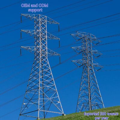 33 কেভি 110 কেভি হট ডপ গ্যালভানাইজড ল্যাটিস স্টিল পাওয়ার ট্রান্সমিশন টাওয়ার ডাবল সার্কিট বৈদ্যুতিক গ্রিড মেরু