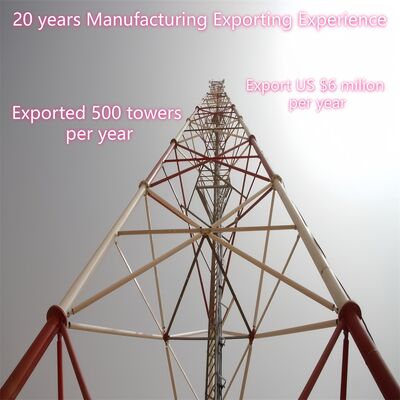 ক্ষয় প্রতিরোধী 3-পা টিউবুলার টাওয়ার জিএসএম মাইক্রোওয়েভ যোগাযোগ টেলিযোগাযোগ সম্প্রচার টাওয়ার