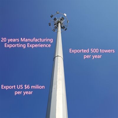 জিবি টি এবং EN 10025 মান পূরণ করে উচ্চ প্রসার্য ইস্পাত এবং হালকা ইস্পাত গ্রেড বৈশিষ্ট্যযুক্ত Monopole টাওয়ার টেলিযোগাযোগ কাঠামো