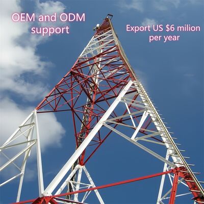 3 লেগড কৌণিক ইস্পাত টাওয়ার ANSI TIA 222 ডিজাইন কোড এবং উচ্চ প্রসার্য ইস্পাত সামগ্রী সহ ত্রিভুজাকার ওয়্যারলেস কমিউনিকেশন টাওয়ার