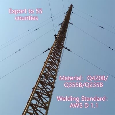 Guyed Wire Tower manufactured Q235C Q355C S235J0 S355J0 steel grades providing excellent toughness and durability