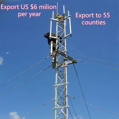 ৮০মি-১৫০মি উচ্চ স্থিতিশীলতাযুক্ত গাইড তার টাওয়ার আন্তঃসীমান্ত দীর্ঘ-দূরত্বের মাইক্রোওয়েভ যোগাযোগের জন্য