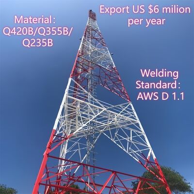 Wireless Galvanized Self Supporting 3 Leg Angular Steel GSM Communication Tower Supplier