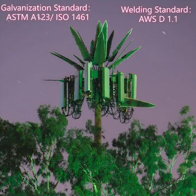১৩ ১৯ ২৫এম পার্ক এলাকা বায়োনিক ট্রি ক্যামোফ্লেজড স্টিল সেলফ সাপোর্টিং আউটডোর ৫জি ৪জি স্যাটেলাইট টেলিকম টাওয়ার