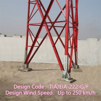 14 20 26 32M Lightweight 3 Legged Angular Galvanized Steel Outdoor 5G 4G Microwave Temporary Base Station Mast