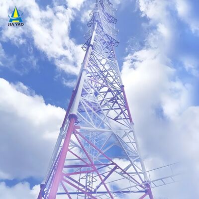 17 27 37 এম 3 লেগ টিউবুলার গ্যালভানাইজড স্টিল মাল্টি ব্যান্ড আউটডোর 5 জি 4 জি মাইক্রোওয়েভ টিভি সিগন্যাল যোগাযোগ মাস্ট
