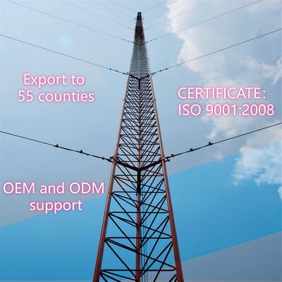 Wireless Communication Maintenance-Free Guyed Tower Pre-Galvanized Steel For Remote Rural Area