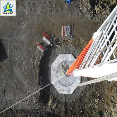 Wireless Communication Maintenance-Free Guyed Tower Pre-Galvanized Steel For Remote Rural Area