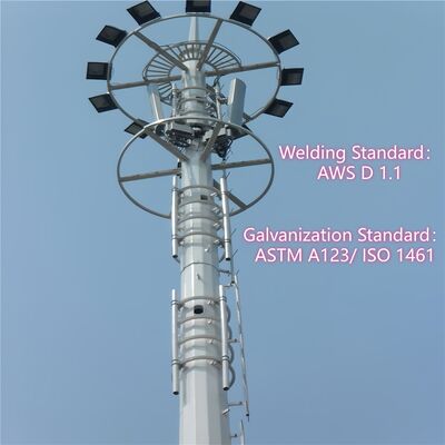 শহুরে ঘন এলাকা 5G কভারেজের জন্য 26M মডুলার ডিজাইন মনোপোল টাওয়ার