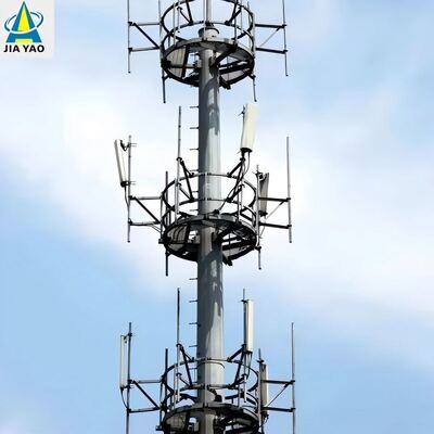 শহুরে ঘন এলাকা 5G কভারেজের জন্য 26M মডুলার ডিজাইন মনোপোল টাওয়ার