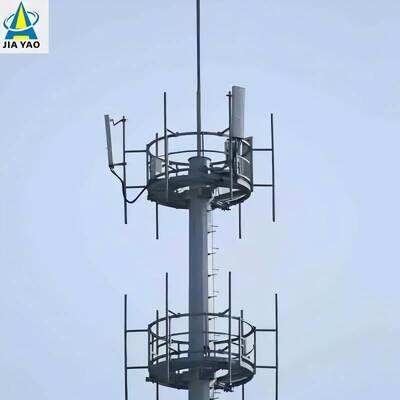27M মনোপোল মডুলার টেলিকম টাওয়ার উচ্চ বায়ু প্রতিরোধের ডিজাইন করা শহুরে ঘন এলাকা 5G কভারেজ হট ডিপ গ্যালভানাইজড ইস্পাত কাঠামো