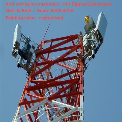 44M Q355 Steel Low Maintenance 3 Legged Angle Steel Tower For Residential Telecom