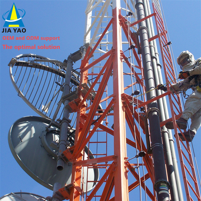 ইন্ডাস্ট্রিয়াল পার্ক 5G বেস স্টেশনের জন্য 46M লাইটনিং প্রোটেকশন 3 লেগড অ্যাঙ্গেল স্টিল টাওয়ার
