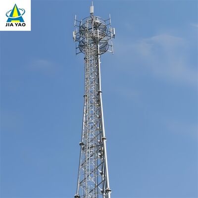ব্যবসায়িক জেলার জন্য 48M পাউডার লেপা 3 টিউব টেলিকম টাওয়ার মসৃণ ডিজাইন