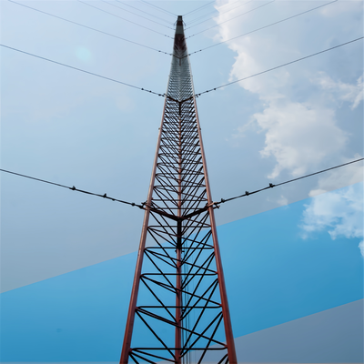 28M Corrosion Resistant Guyed Tower Low Foundation Cost For Desert Region