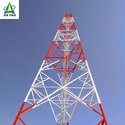 52M Q355 স্টিল 3 লেগড অ্যাঙ্গেল স্টিল টাওয়ার অস্থায়ী নেটওয়ার্ক স্থাপনের জন্য পুনরায় ব্যবহারযোগ্য