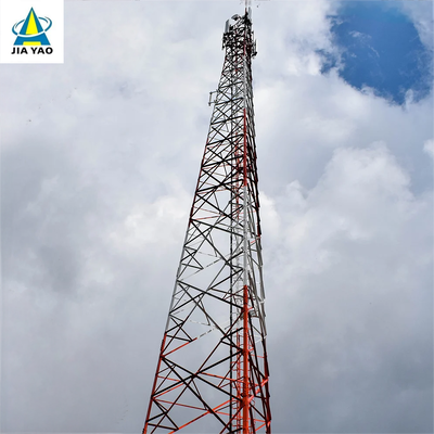 রোড স্টেশন টেলিকমের জন্য 40M 52M 70 মিটার প্রি-ড্রিল্ড হোল 3 লেগড অ্যাঙ্গেল স্টিল টাওয়ার