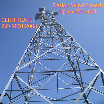 ই-কমার্স ইন্ডাস্ট্রিয়াল পার্ক 5G এর জন্য 20M 30M 45M হট ডিপ গ্যালভানাইজড 4 লেগড অ্যাঙ্গেল স্টিল টাওয়ার