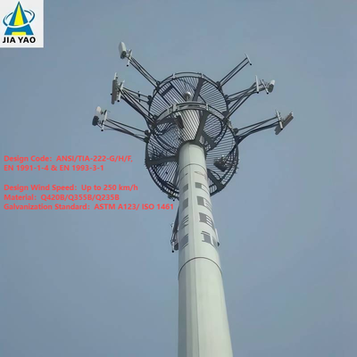 ২৮ ৩৬ ৩৮ মিটার অভ্যন্তরীণ তারের রুটিং পথচারী ওভারপাসের জন্য একক টাওয়ার 5 জি কভারেজ