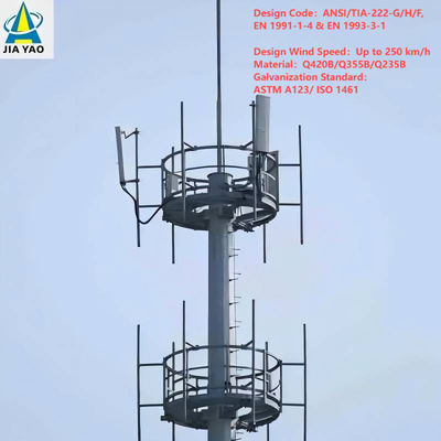 সিটি সেন্ট্রাল পার্ক 5G স্থাপনার জন্য 36 মিটার কালার কাস্টমাইজড মনোপোল টাওয়ার